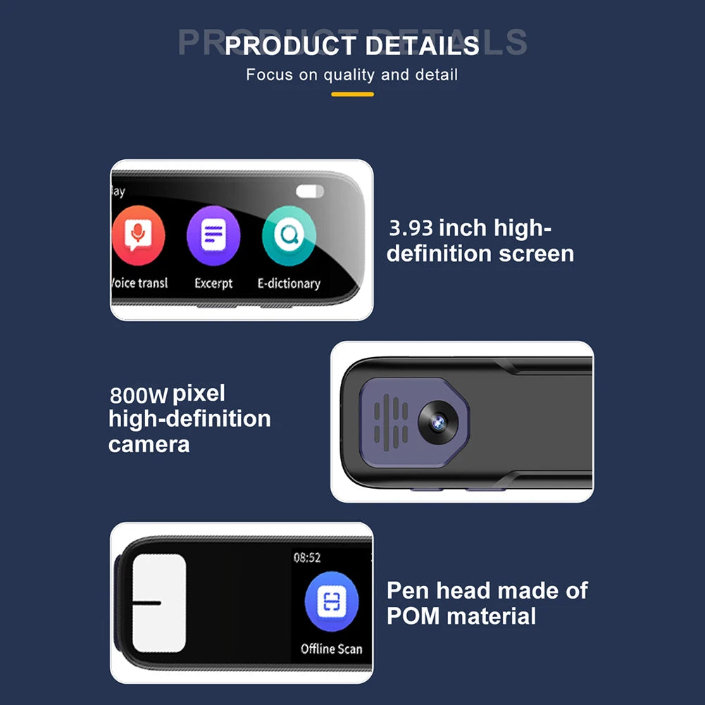 Smart Translator Pen Portable Scan Pen Offers Online Translation In134 Languages & 13 Offline Support For Dyslexia Accessories